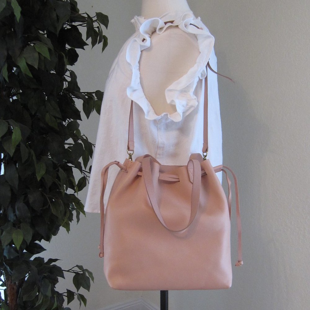 Madewell Medium Drawstring Transport Leather Tote, Like New - Picture 7 of 12